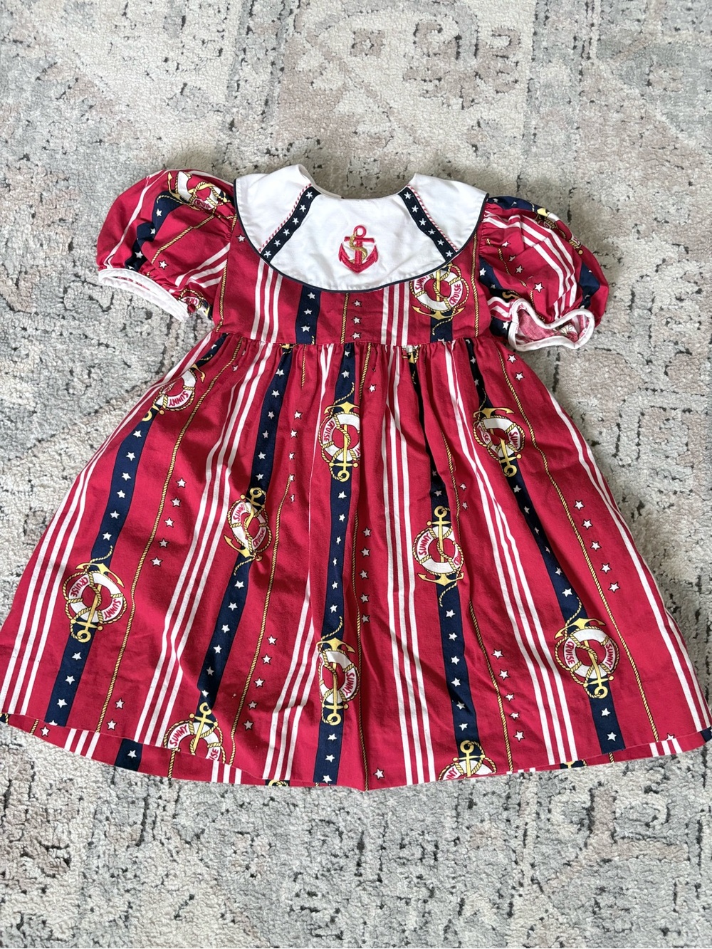 Kids Nautical Anchor Red Dress Costume